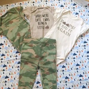 Poop themed pants & onesies!